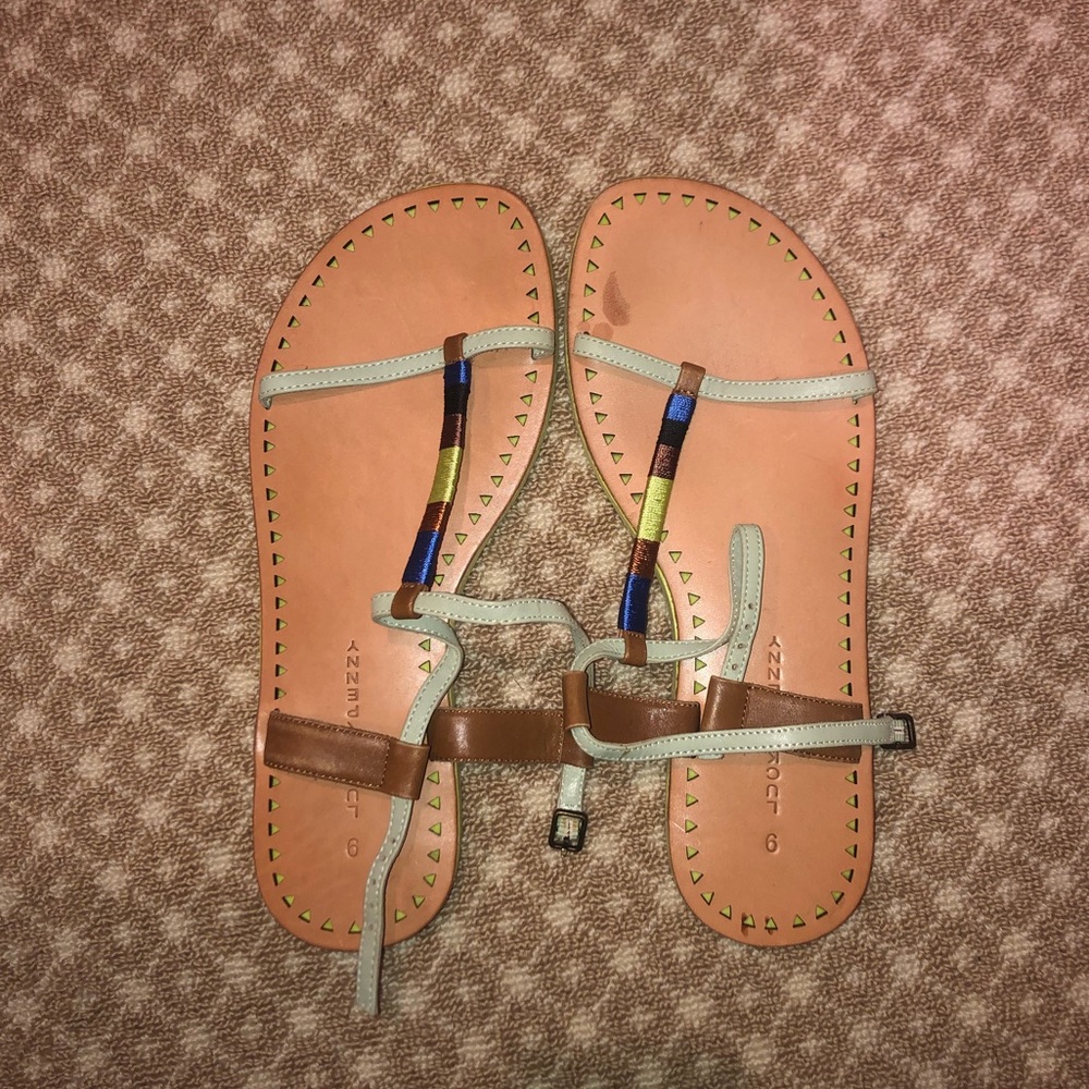 Anthropologie green sole sandals